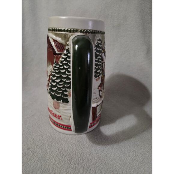 Budweiser Clydesdale Ceramarte Christmas Holiday Stein Mug Covered Bridge 1984 - Picture 6 of 8